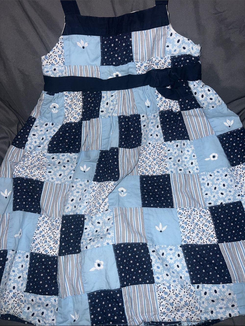 Janie and Jack Blue Skies Floral Patchwork Dress